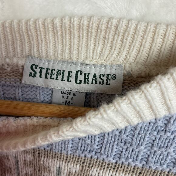 Steeple Chase medium chunky cable knit sweater grandma core - Picture 5 of 7